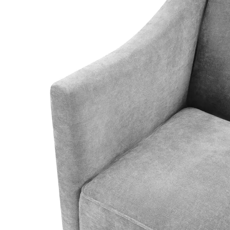 Poltrona di design moderna in ciniglia con schienale avvolgente e braccioli integrati