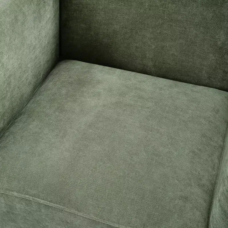 Poltrona di design moderna in ciniglia con schienale avvolgente e braccioli integrati