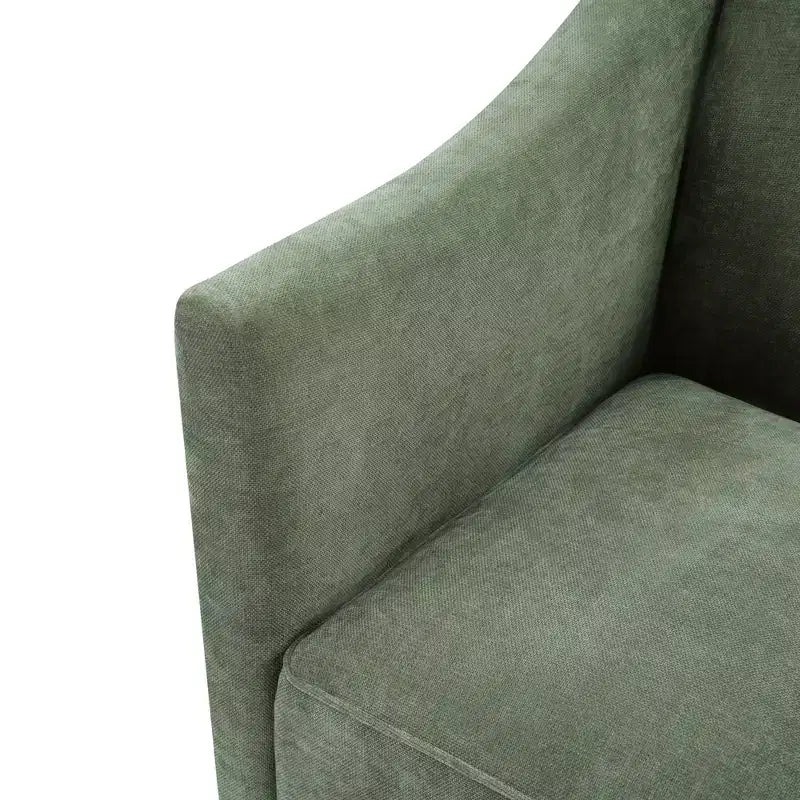 Poltrona di design moderna in ciniglia con schienale avvolgente e braccioli integrati