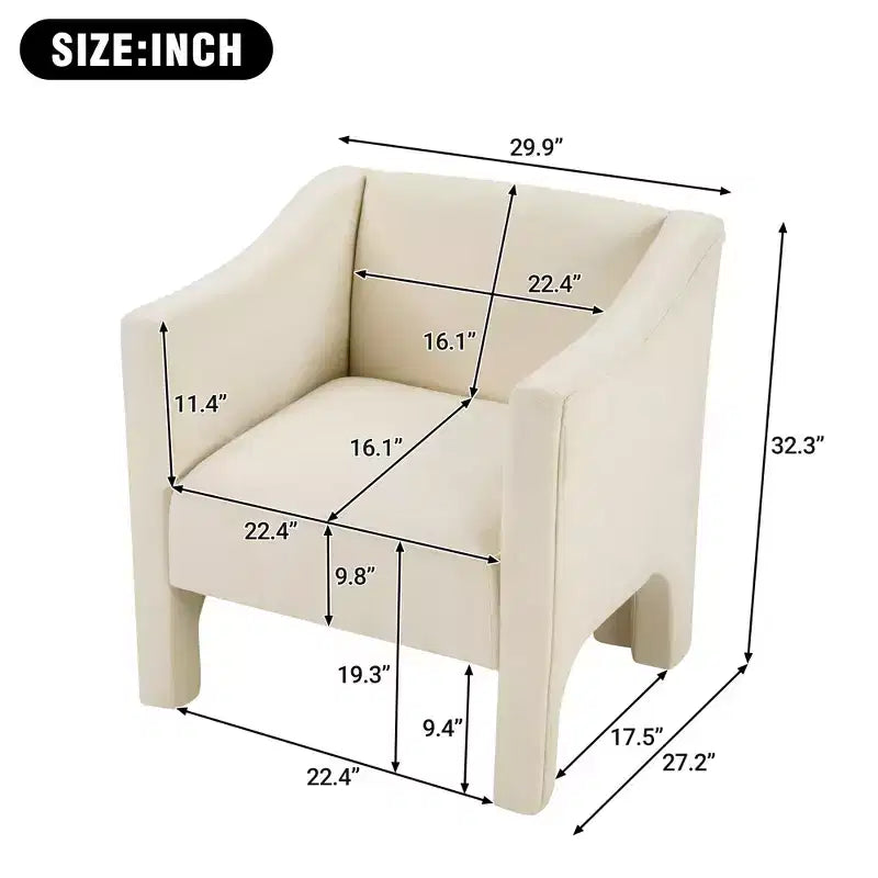 Poltrona di design moderna in ciniglia con schienale avvolgente e braccioli integrati