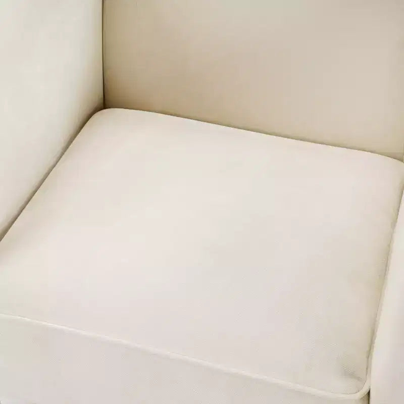 Poltrona di design moderna in ciniglia con schienale avvolgente e braccioli integrati