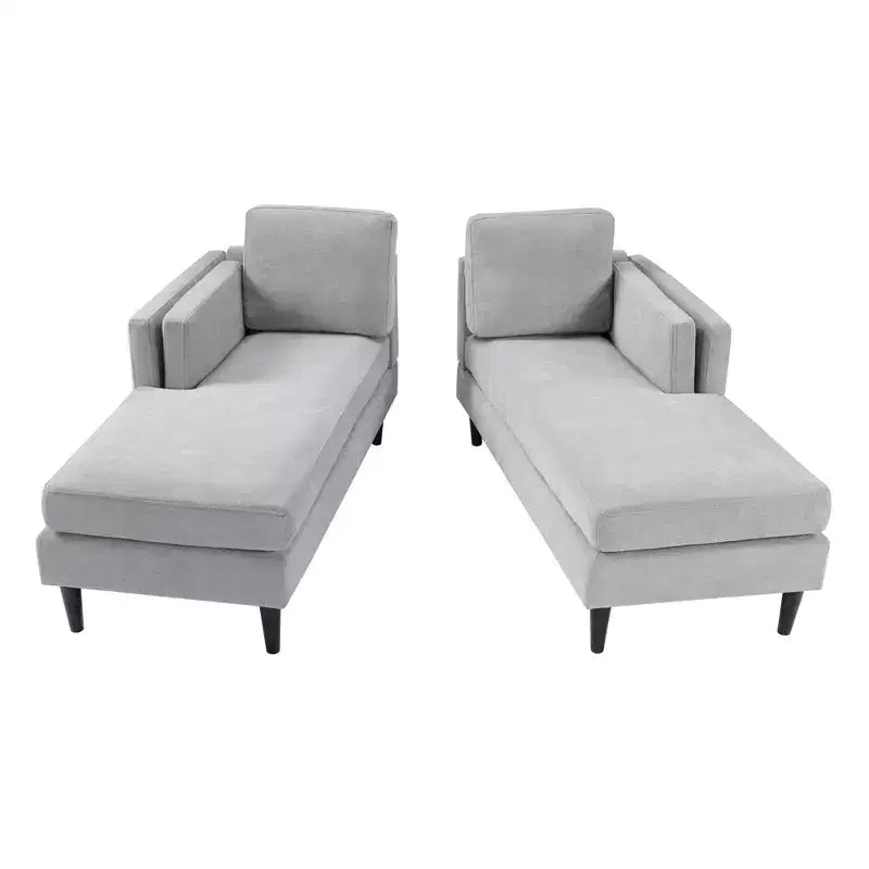 Moderna chaise longue a 2 posti (53.5") rivestita in ciniglia con configurazione convertibile