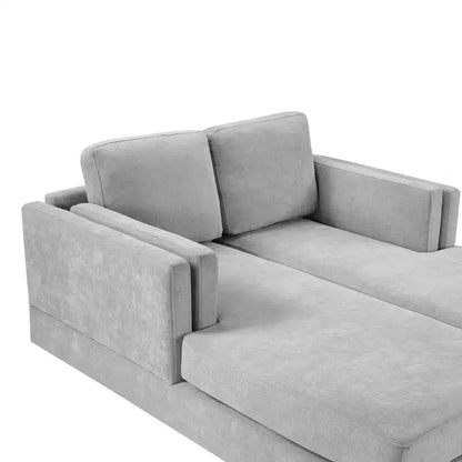 Moderna chaise longue a 2 posti (53.5") rivestita in ciniglia con configurazione convertibile