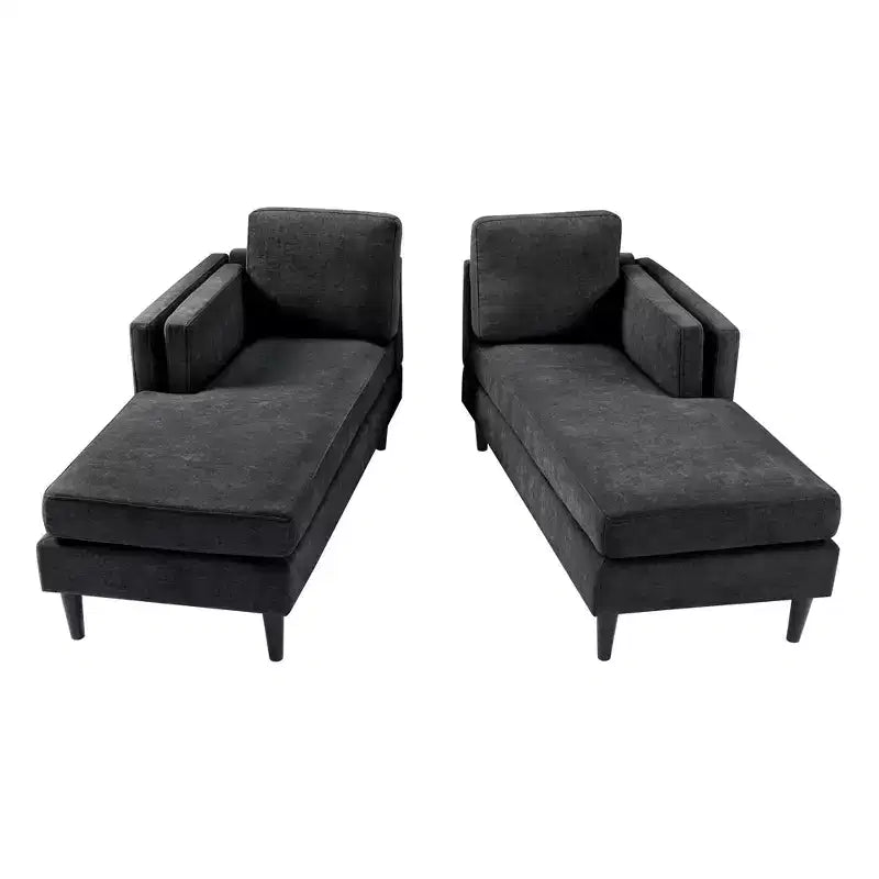 Moderna chaise longue a 2 posti (53.5") rivestita in ciniglia con configurazione convertibile