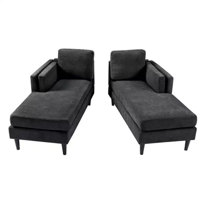 Moderna chaise longue a 2 posti (53.5") rivestita in ciniglia con configurazione convertibile