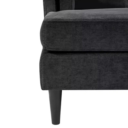 Moderna chaise longue a 2 posti (53.5") rivestita in ciniglia con configurazione convertibile