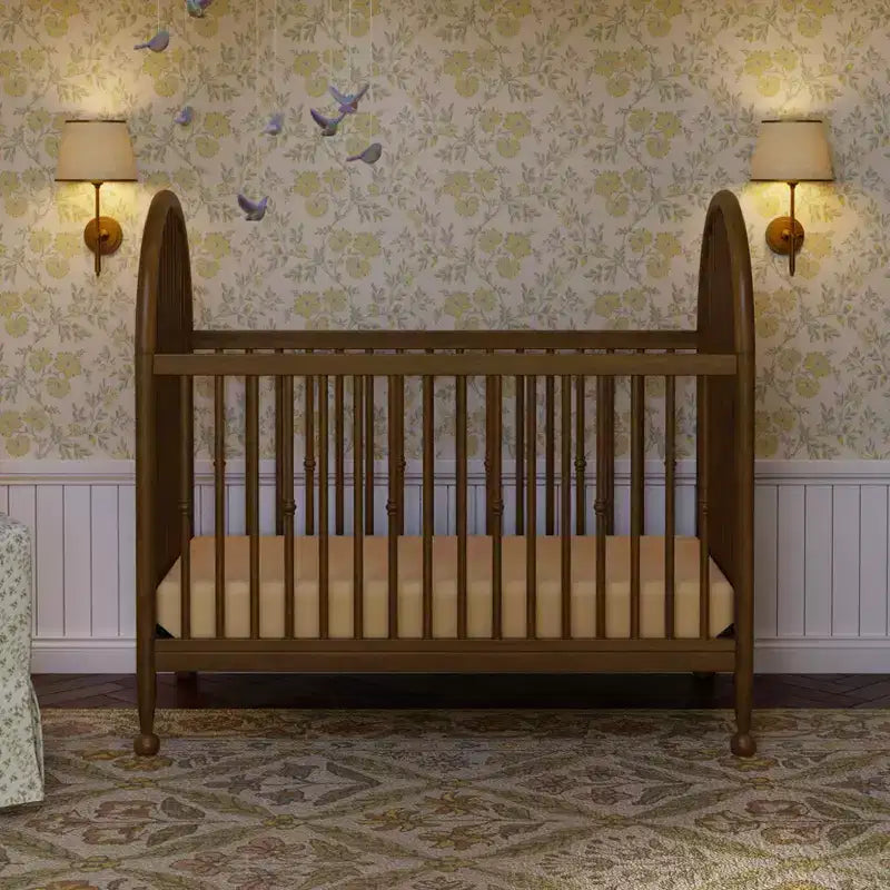 Culla convertibile 3 in 1 (con fusi) – Lettino per bambini e lettino da giorno, Legno massello, Cameretta