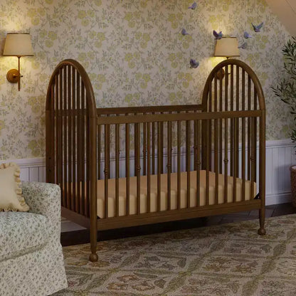 Culla convertibile 3 in 1 (con fusi) – Lettino per bambini e lettino da giorno, Legno massello, Cameretta