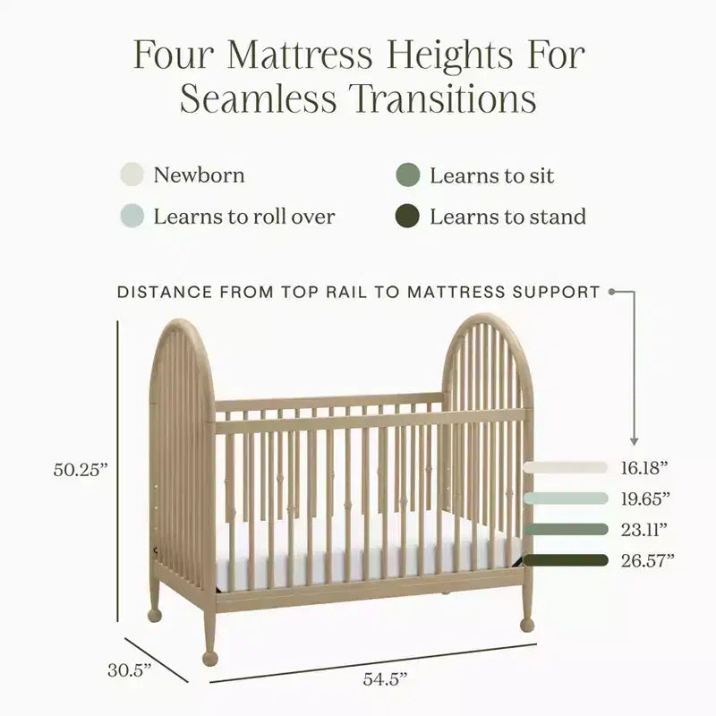 Culla convertibile 3 in 1 (con fusi) – Lettino per bambini e lettino da giorno, Legno massello, Cameretta