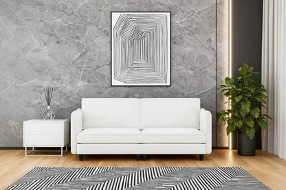 Homy Casa Modern Loveseat Sofa with Slim Armrests and Soft Cushions, for Living Room, Bedroom or Apartment, White