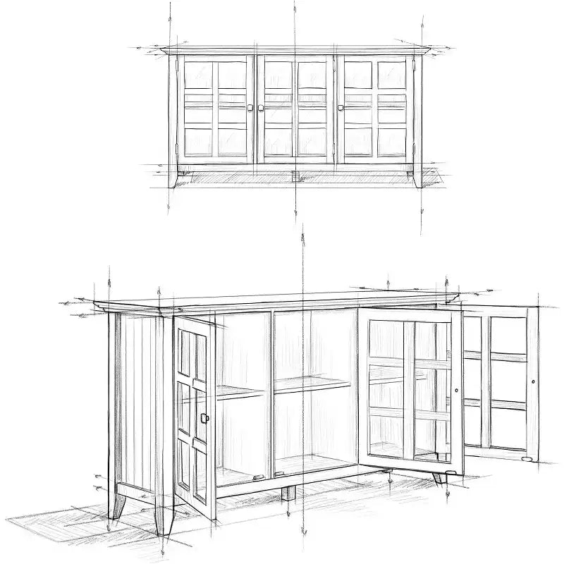 Armadio multiuso in legno con 3 ante e 3 ripiani, 34"H x 62"W