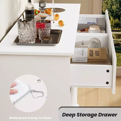 Cassettiera moderna per camera da letto con 8 cassetti, mobile contenitore in legno per armadioComò largo