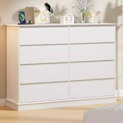 Cassettiera moderna per camera da letto con 8 cassetti, mobile contenitore in legno per armadioComò largo