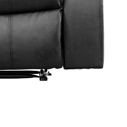 Divano Reclinabile Elettrico, Pelle Traspirante, 3 Posti con Contenitore e Tavolino Reversibile
