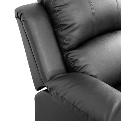 Divano Reclinabile Elettrico, Pelle Traspirante, 3 Posti con Contenitore e Tavolino Reversibile