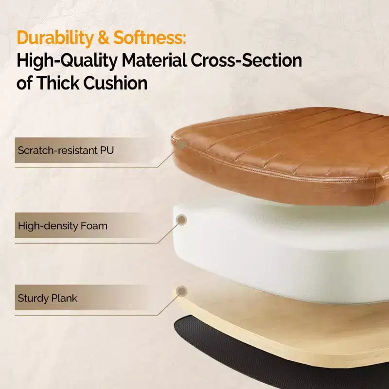 Sedia incrociata con braccioli ribaltabili, ruote e sedile extra largo in pelle PU, colore Clay