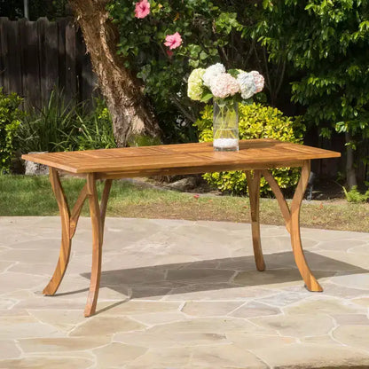 Okak 59IN Modern Rectangular Wooden Kitchen Table, Dining Table with Stable Legs, Dining Room Table for Living Room, Kitchen, Patio, Teak