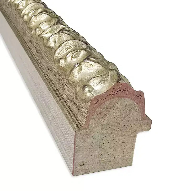 Specchio da parete per bagno con cornice in legno smussata da mezzo pollice, Oro Classico