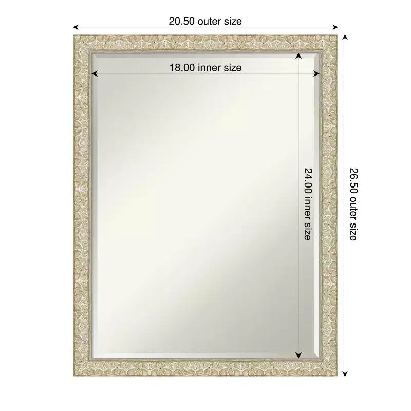 Specchio da parete per bagno con cornice in legno smussata da mezzo pollice, Oro Classico