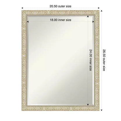 Specchio da parete per bagno con cornice in legno smussata da mezzo pollice, Oro Classico