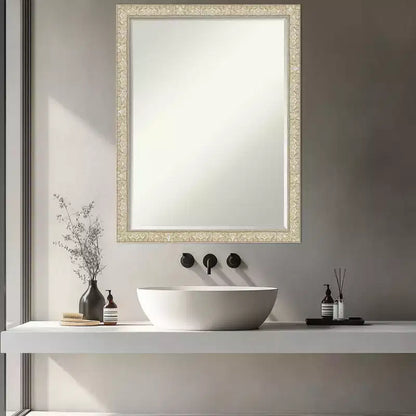 Specchio da parete per bagno con cornice in legno smussata da mezzo pollice, Oro Classico