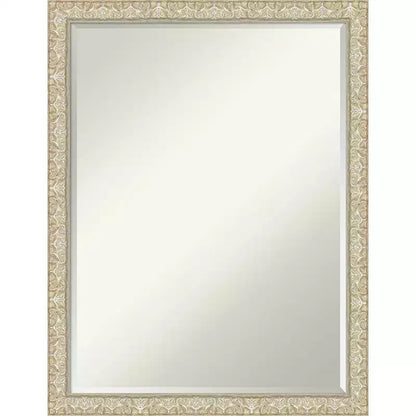 Specchio da parete per bagno con cornice in legno smussata da mezzo pollice, Oro Classico