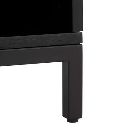Comodino a 1 cassetto e 1 ripiano con finitura in impiallacciatura di legno e design moderno