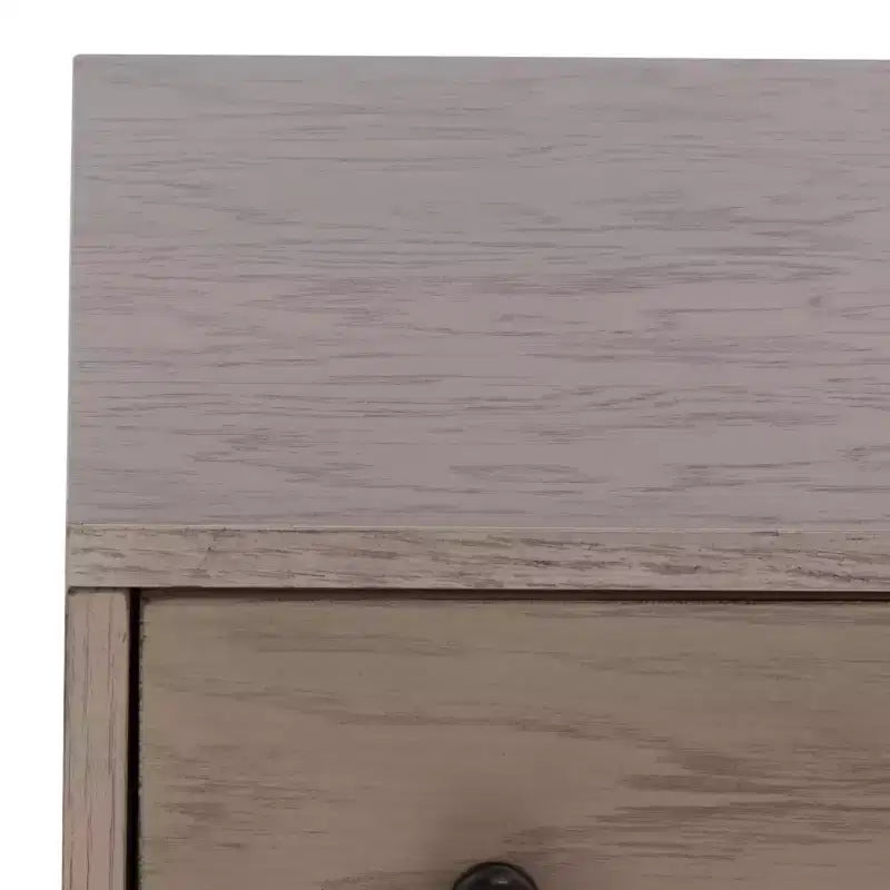 Comodino a 1 cassetto e 1 ripiano con finitura in impiallacciatura di legno e design moderno