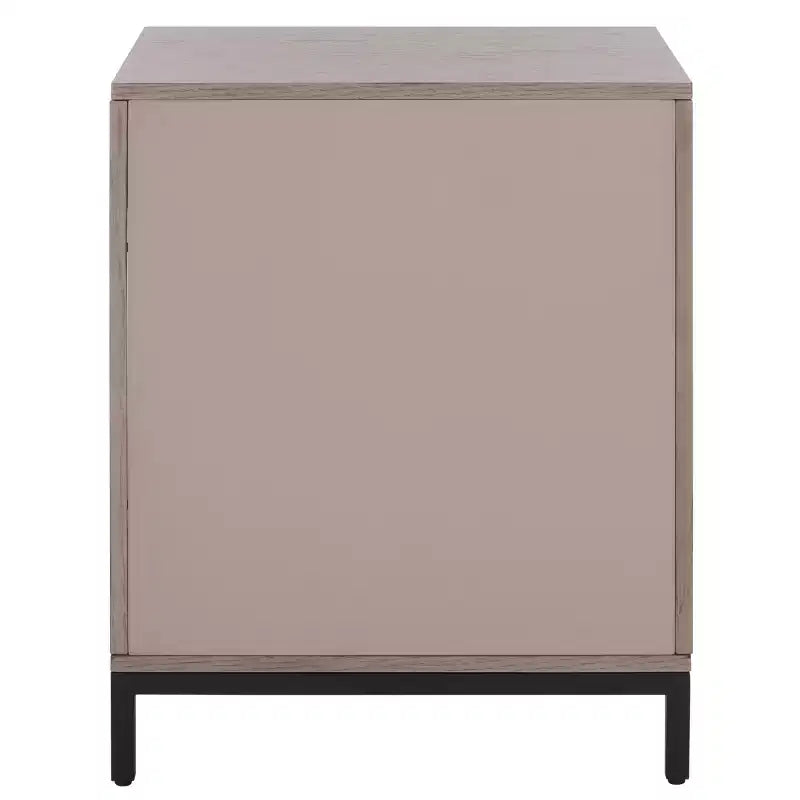 Comodino a 1 cassetto e 1 ripiano con finitura in impiallacciatura di legno e design moderno