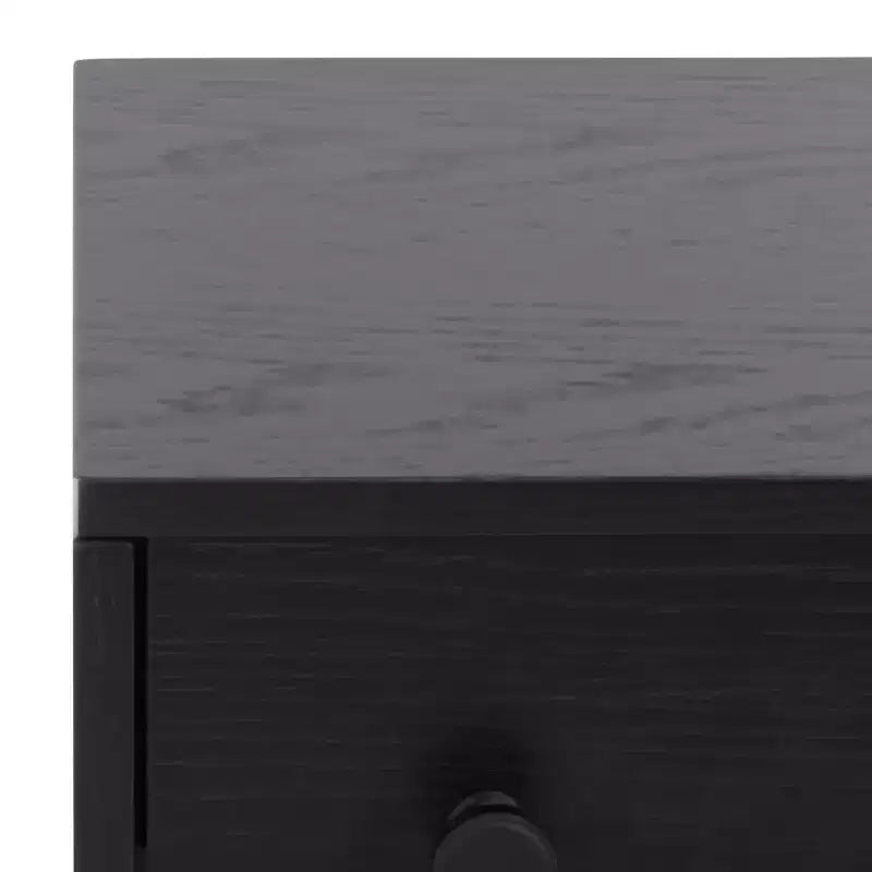 Comodino a 1 cassetto e 1 ripiano con finitura in impiallacciatura di legno e design moderno