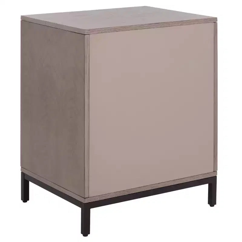 Comodino a 1 cassetto e 1 ripiano con finitura in impiallacciatura di legno e design moderno