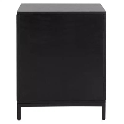 Comodino a 1 cassetto e 1 ripiano con finitura in impiallacciatura di legno e design moderno