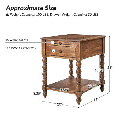 Tavolino da divano alto 66 cm con prese di ricarica integrate, vassoi estraibili e porte USB
