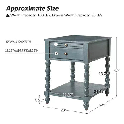 Tavolino da divano alto 66 cm con prese di ricarica integrate, vassoi estraibili e porte USB